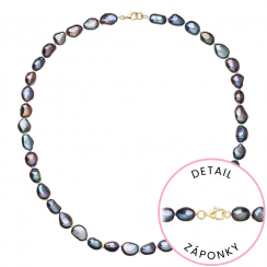 Perlový náhrdelník z riečnych perál so zapínaním zo 14 karátového zlata 922027.3/9260 peacock