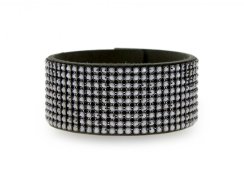 Náramok so Swarovski Elements Chic Medium BMESH9PCZJ Jet čierny