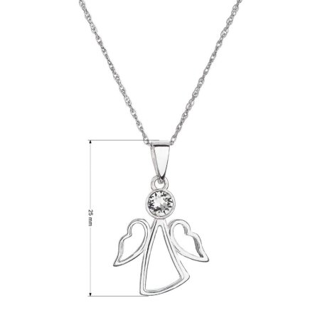 Stříbrný náhrdelník bílý Andílek se Swarovski Elements Krystal