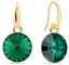 Náušnice se Swarovski Elements Candy gold KWG112212EM Emerald