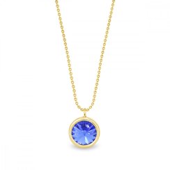 Náhrdelník modrý strieborný pozlátený so Swarovski Elements Birthday Stone NBG1122SS29SA Sapphire - September