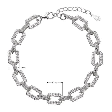 Strieborný náramok očka so zirkónmi 13084.1