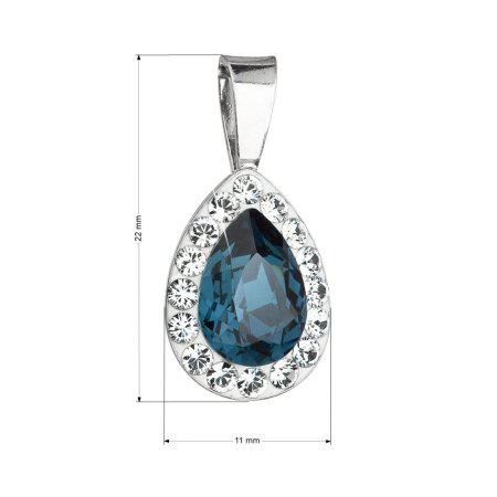Strieborný prívesok s kryštálmi Swarovski modrá slza 34252.3 Montana