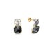 Náušnice čierne so Swarovski Elements Imperial Duo KTG44802LGDGS Silver Night