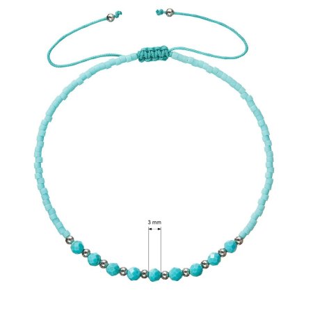 Textilné Miyuki náramok tyrkys 13037.3 turquoise
