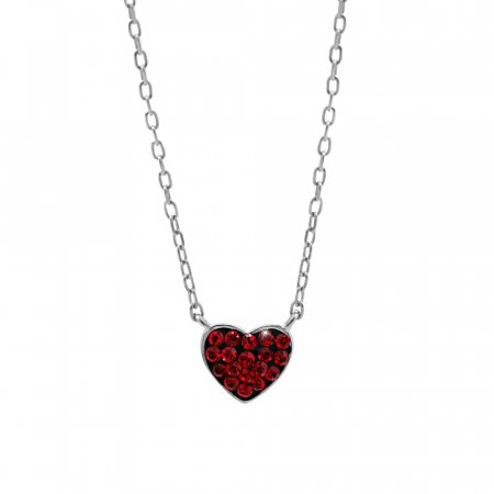 Strieborný náhrdelník srdca so Swarovski Elements Siam
