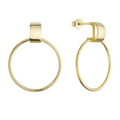 Pozlátené náušnice visiace kruhy 61167
