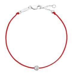 Červený náramok proti uhranutiu strieborný okrúhly 13005.3 Red