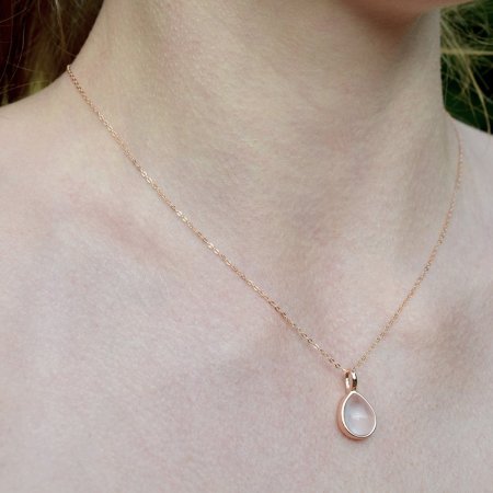Pozlacený náhrdelník s pravým růženínem 12156.3 rose gold