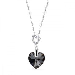 Náhrdelník šedý se Swarovski Elements Amore NCS622814SN Silver Night