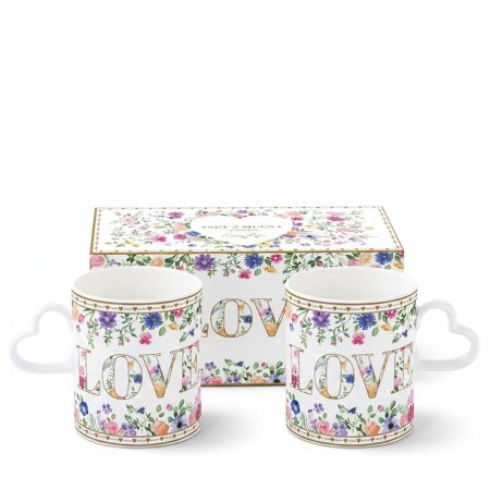 Sada dvou porcelánových hrnků 320 ml Kvetoucí láska