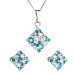 Sada šperkov s kryštálmi Swarovski náušnice, retiazka a prívesok modrý kosoštvorec 39126.3 Turquoise