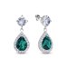 Stříbrné náušnice visací s krystaly Swarovski Elements Briselle KCP4320EMC Emerald