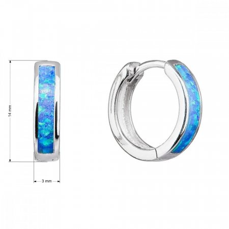 Strieborné náušnice kruhy so syntetickým opálom modré 11402.3 Blue s. Opal