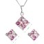 Sada šperků s krystaly Swarovski náušnice, řetízek a přívěsek růžový kosočtverec 39126.3 Rose