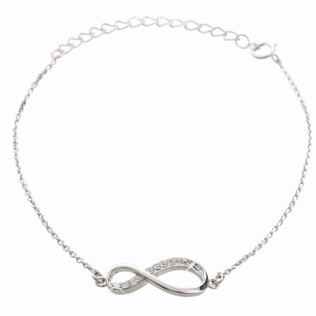 Stříbrný náramek čirý se Swarovski Elements Nekonečno Krystal