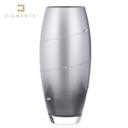 Skleněná váza se Swarovski Elements srdce 30 cm Barell Silver