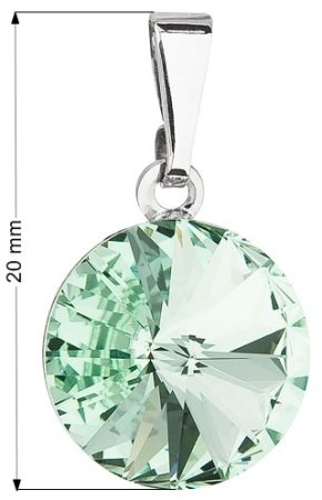 Přívěsek zelený Rivoli se Swarovski Elements Chrysolite 12 mm