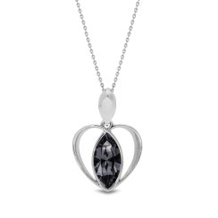 Náhrdelník černý se Swarovski Elements Velma NS422815SN Silver Night
