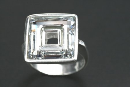 Prsten se Swarovski Elements čtverec Krystal