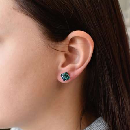 Sada šperkov s kryštálmi Swarovski náušnice, retiazka a prívesok zelený kosoštvorec 39126.3 Magic Green