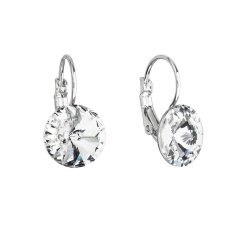 Náušnice bižuterie s křišťály Preciosa bílé kulaté 51002.1 Krystal