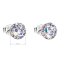 Stříbrné náušnice pecka s krystaly Swarovski fialové kulaté 31136.3 Violet