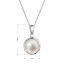 Zlatý 14 karátový náhrdelník biele zlato s bielou riečnou perlou 82P00053