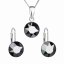 Sada šperkov s kryštálmi Swarovski náušnice, retiazka a prívesok čierne okrúhle 39140.5 Hematite