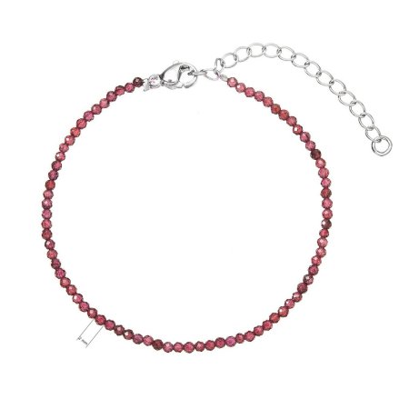 Náramek s pravými garnet kameny 43055.3 ocel