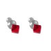 Náušnice so Swarovski Elements červená kocka Light Siam 4 mm