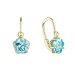 Zlaté dětské náušnice visací kytičky s modrým zirkonem 991013.3 Aqua