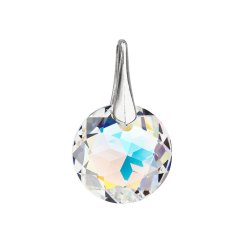 Stříbrný přívěsek s krystaly Swarovski ab efekt kulatý 34253.2 AB
