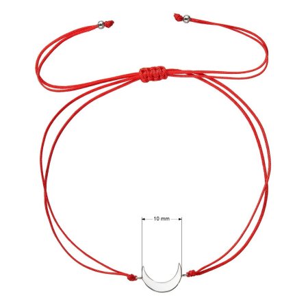 Kabbalah náramek se stříbrným měsícem 13044.3 red
