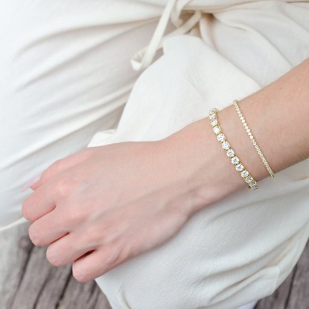 Luxusní pozlacený tenisový náramek 13098.1