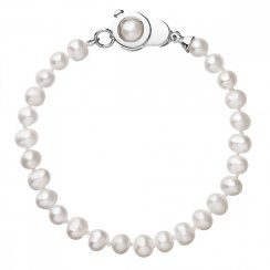 Perlový náramok z pravých riečnych perál biely 23006.1