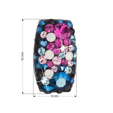 Strieborný prívesok s kryštálmi Swarovski mix farieb obdĺžnik 34194.4 Galaxy