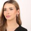 Stříbrné náušnice visací s krystaly Swarovski mix barev oranžová kulaté 31176.3 sanset