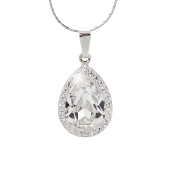 Náhrdelník číry so Swarovski Elements Kvapka Krystal