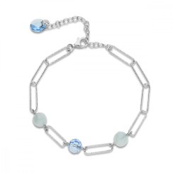 Strieborný náramok modrý Trilliant B4706AQ6AQM Aquamarine