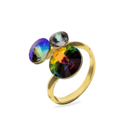 Prsteň sa Swarovski Elements Lolipop Gold PG11223VMPS Paradise Shine