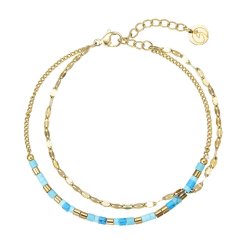 Náramok oceľový s modrým tyrkysom 43101.3