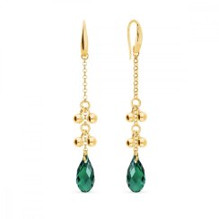 Náušnice zelené so Swarovski Elements Triumph KWGROLO6010EM Emerald