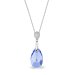 Stříbrný náhrdelník se Swarovski Elements modrá kapka Dainty Drop N610616LS Light Sapphire