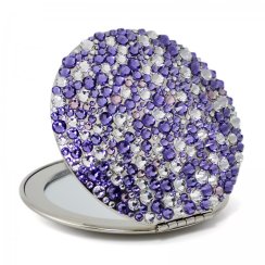 Kosmetické kapesní zrcátko se Swarovski Elements Corals V Fialové