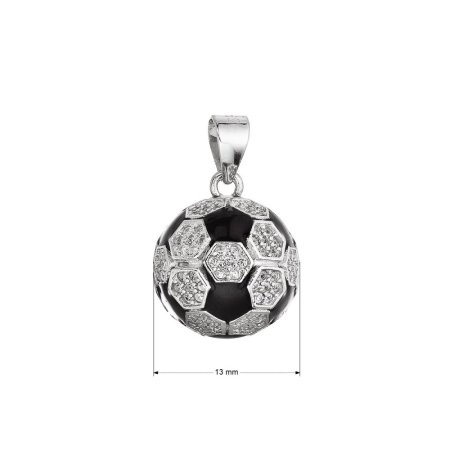 Strieborný prívesok futbalová lopta 14064.1 crystal