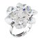 Strieborný prsteň s kryštálmi Swarovski biela kytička 35012.1 Krystal