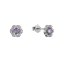 Stříbrné náušnice kytičky s fialovým zirkonem 11702.3 amethyst