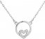 Strieborný náhrdelník so zirkónom biele srdce 12021.1