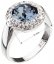 Strieborný prsteň s kryštálmi Swarovski modrý okrúhly 35026.3 Light Turquoise
